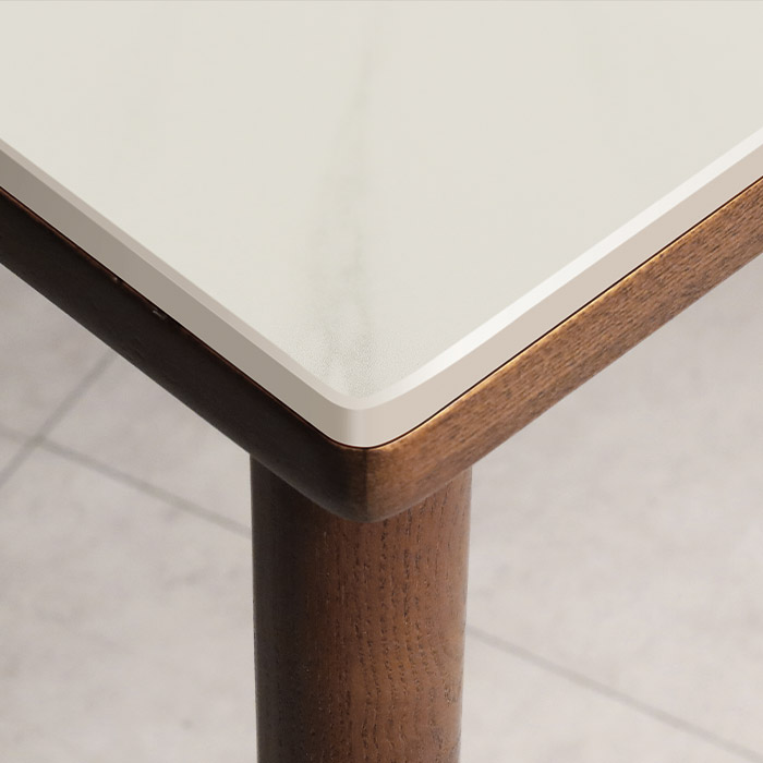 디에즈 세라믹 원목 테이블 (마블화이트)