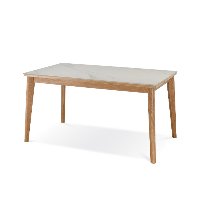 디에즈 세라믹 원목 테이블 (마블화이트)