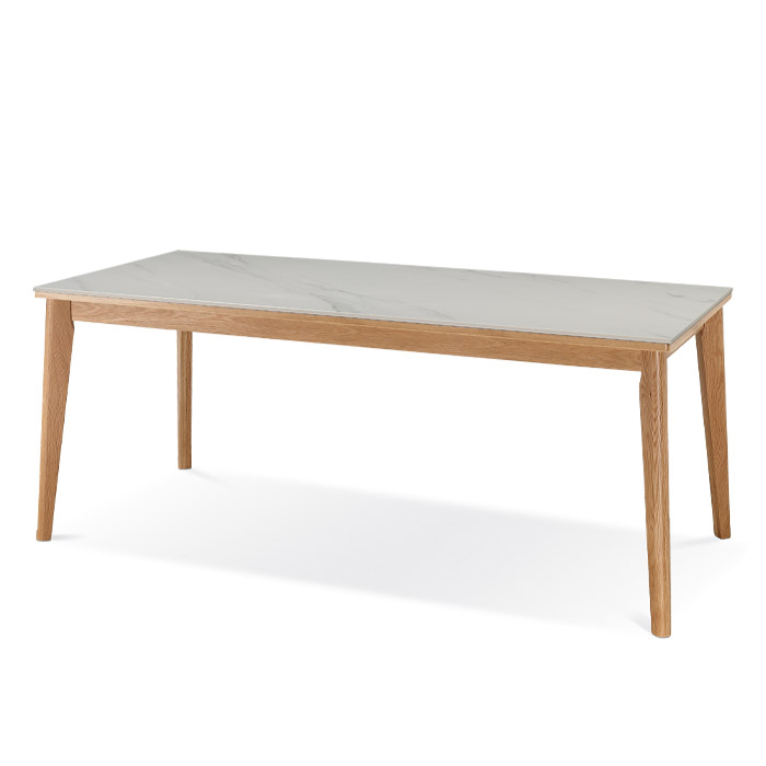 디에즈 세라믹 원목 테이블 (마블화이트)
