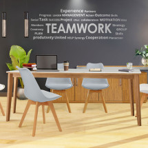 디에즈 세라믹 원목 테이블 (마블화이트)