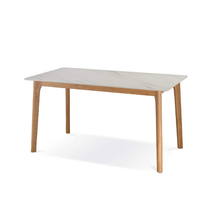 그라스 세라믹 원목식탁 (마블화이트, 50R)