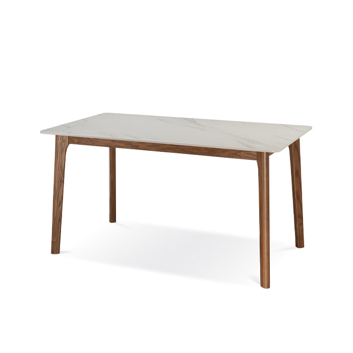 그라스 세라믹 원목식탁 (마블화이트, 50R)