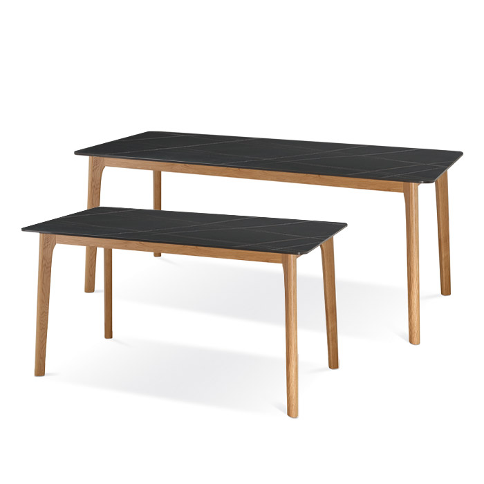 그라스 세라믹 원목식탁 (마로네블랙, 50R)