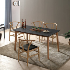 그라스 세라믹 원목식탁 (마로네블랙, 50R)