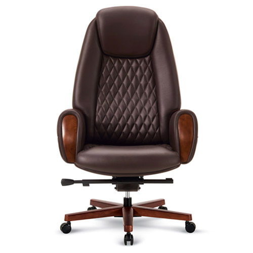 브라운 가죽 중역용의자 (스툴포함)