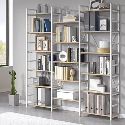 261-6 아이콘 A형+C형+A형 철제 책장SET (화이트)