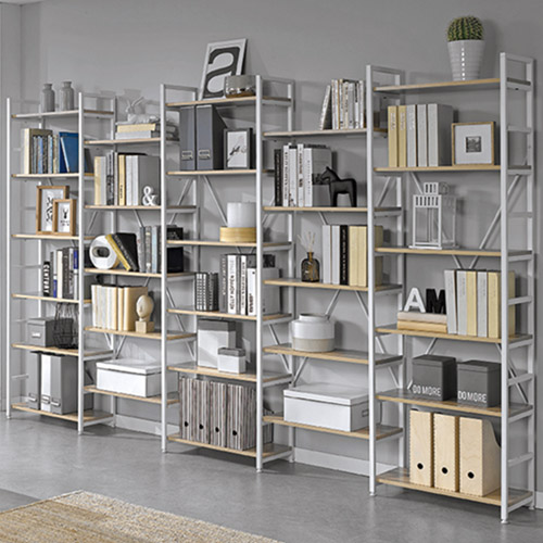 261-3 아이콘 A형+C형+A형+C형+A형 철제 책장SET (화이트)