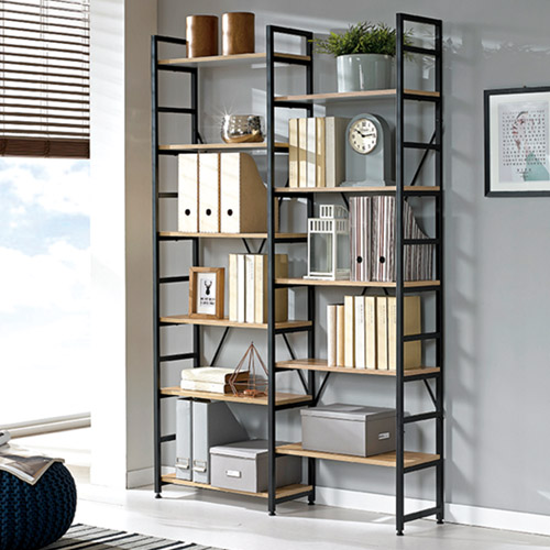 258-5 아이콘 A형+B형 철제 책장SET(블랙)