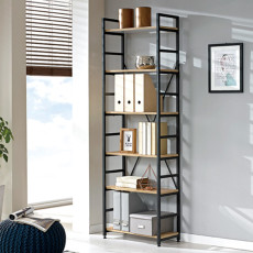 258-4 아이콘 A형 철제 책장(블랙)