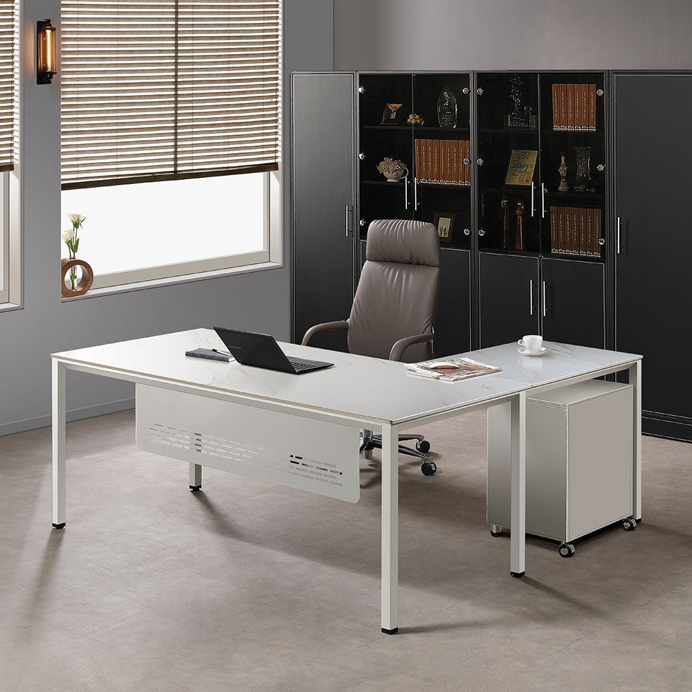 르미앙 세라믹 책상(마블화이트)