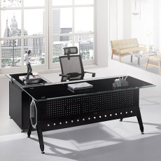 IN-035 강화유리책상(블랙)