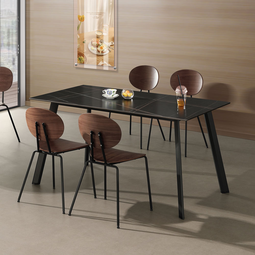 로지 무늬목 철제의자