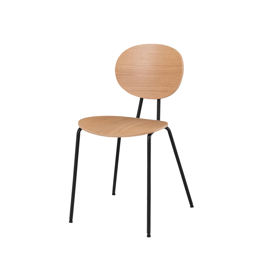 로지 무늬목 철제의자