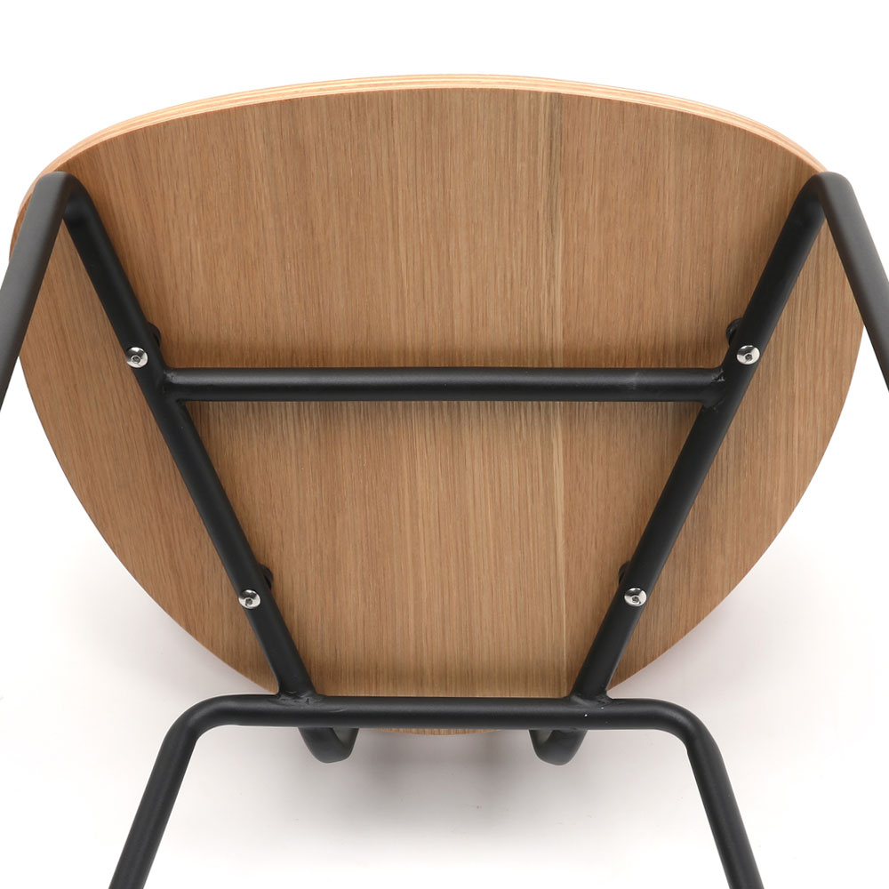 로지 무늬목 철제의자