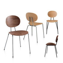 로지 무늬목 철제의자